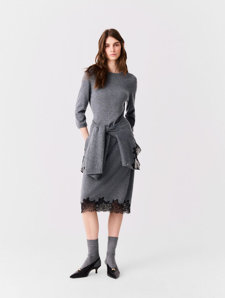 Dress with lace panel