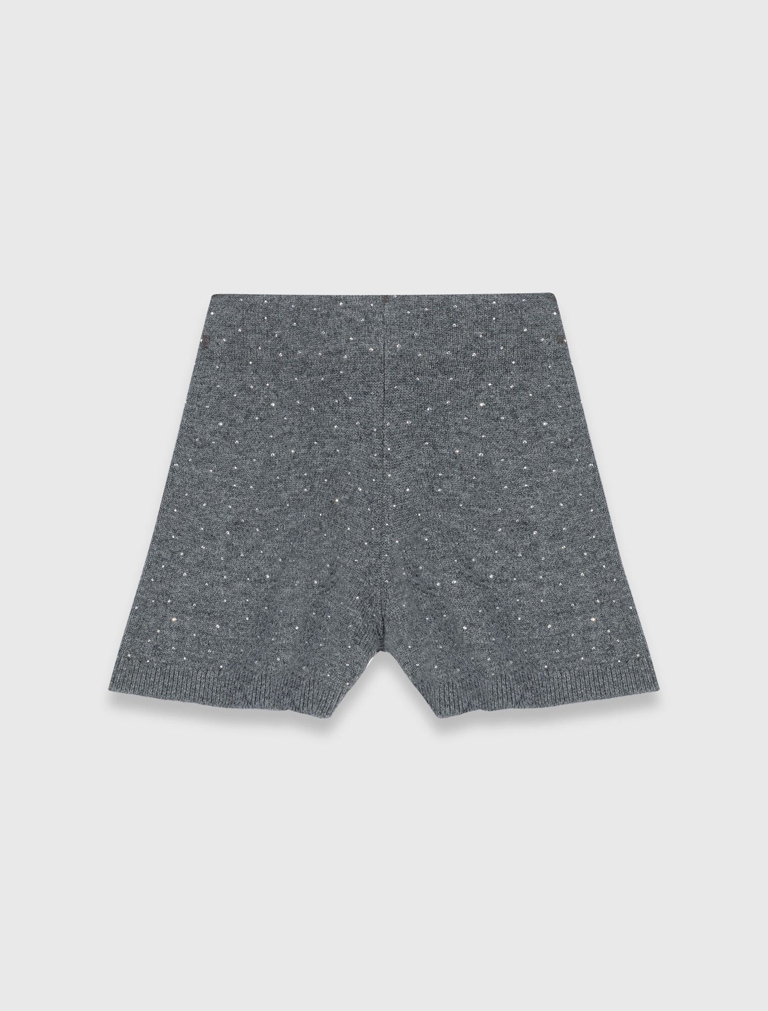 Knit shorts with rhinestones
