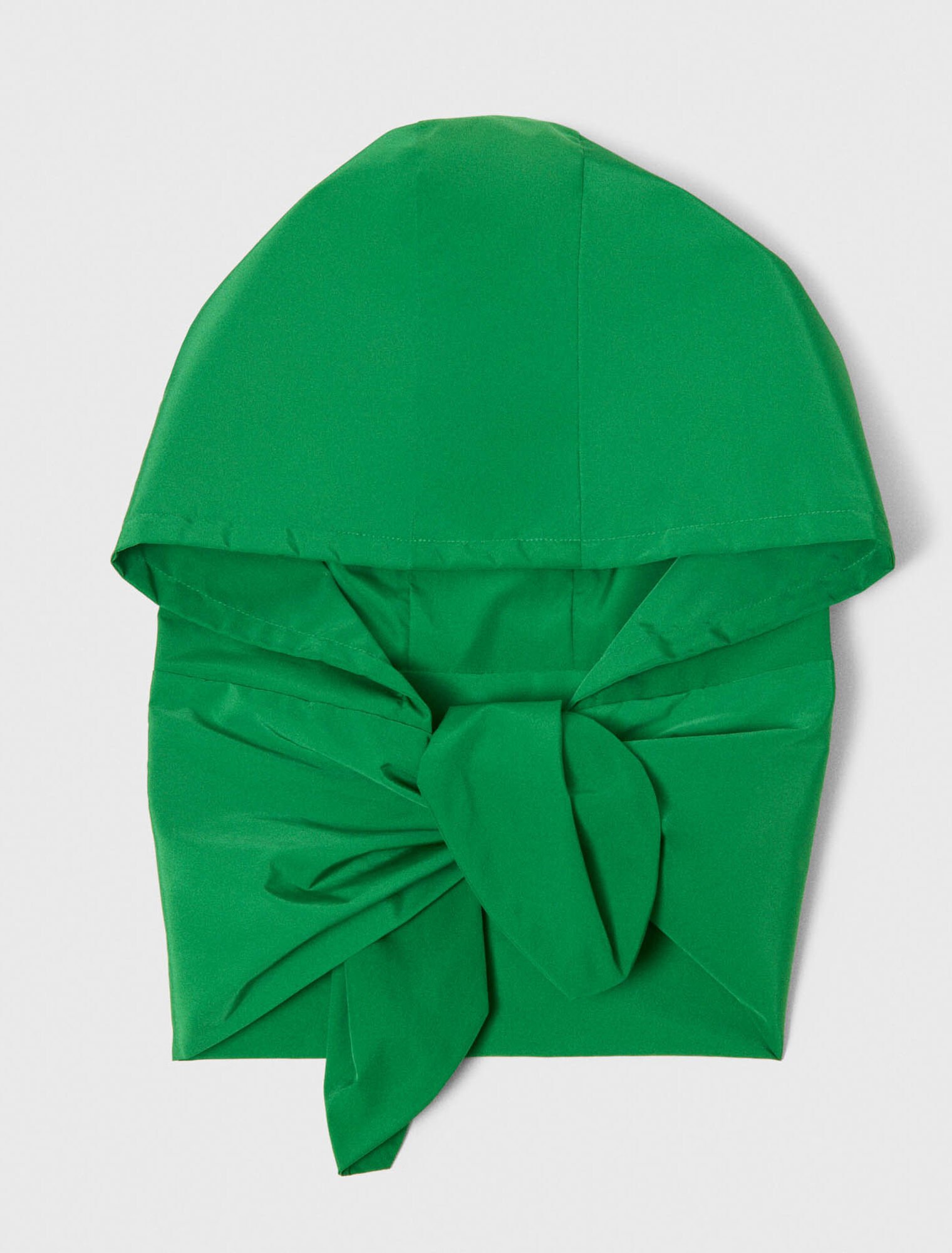 Tie-up waterproof hood