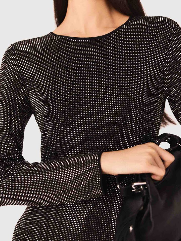 Short rhinestone knit dress