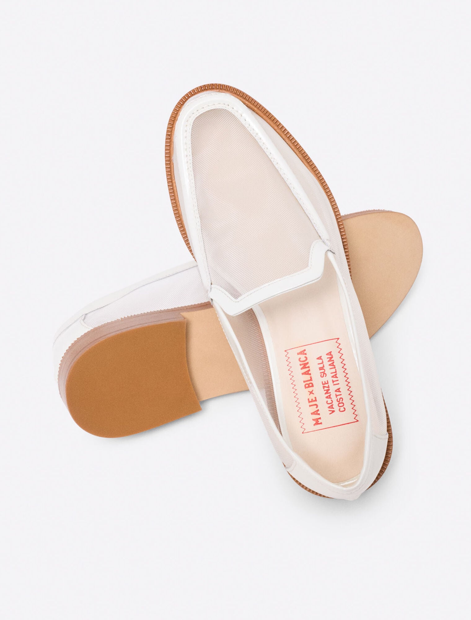 Leather and mesh loafers
