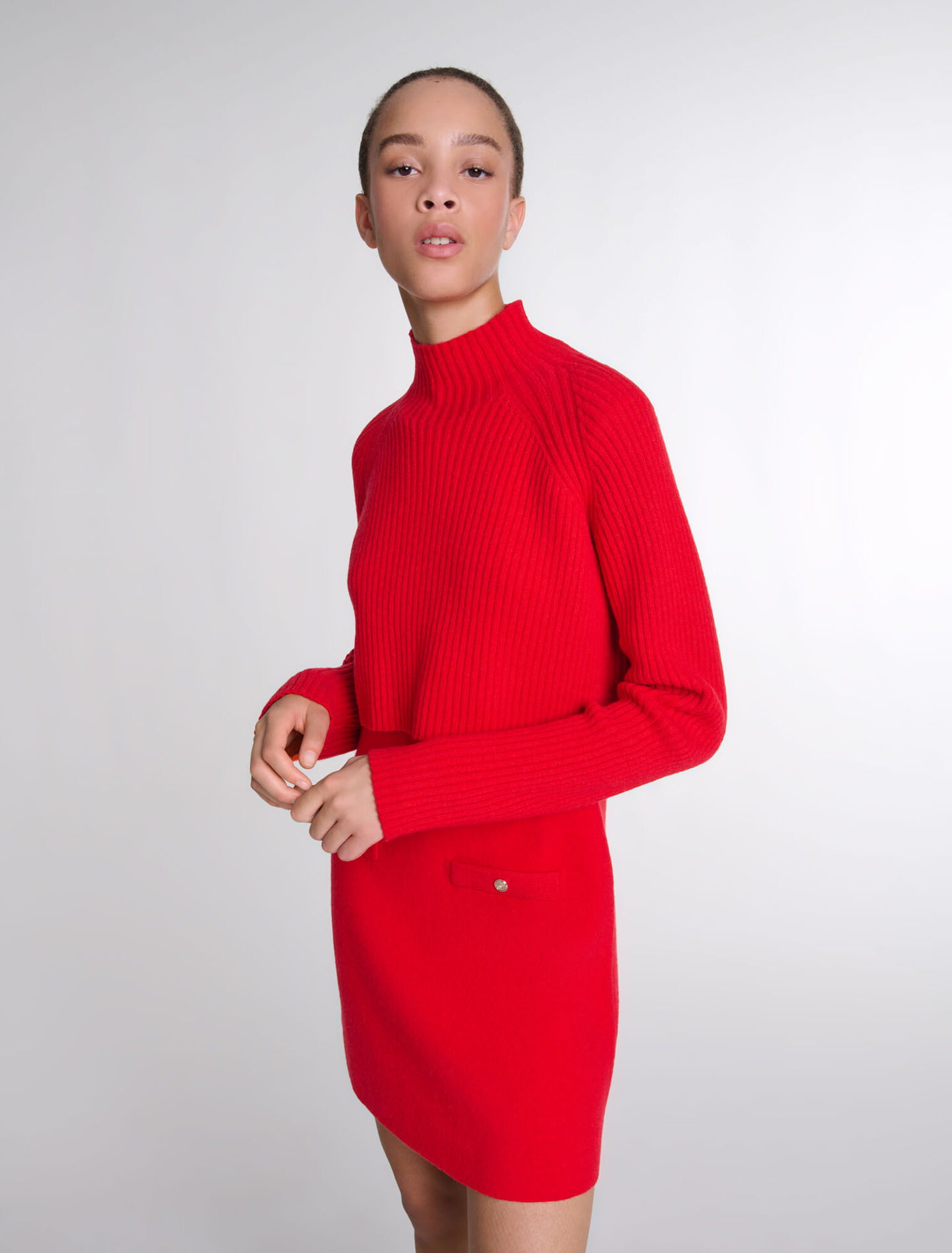 Knit 2-in-1 short dress