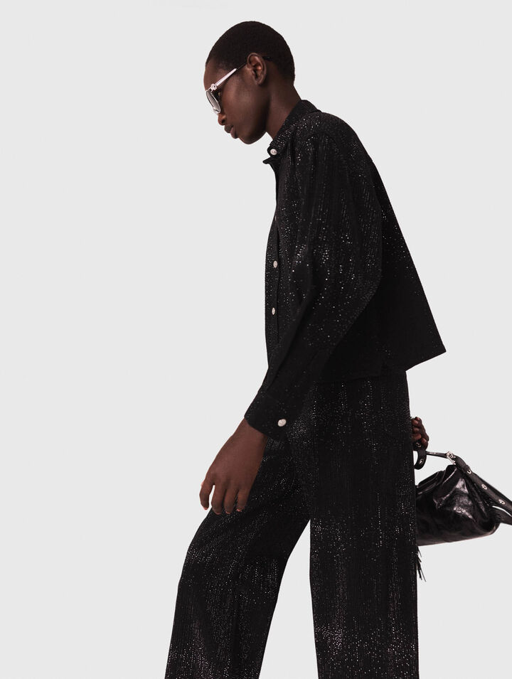 Rhinestone denim shirt