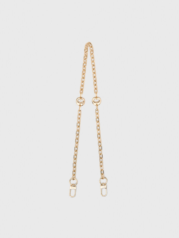 Short metal chain shoulder strap