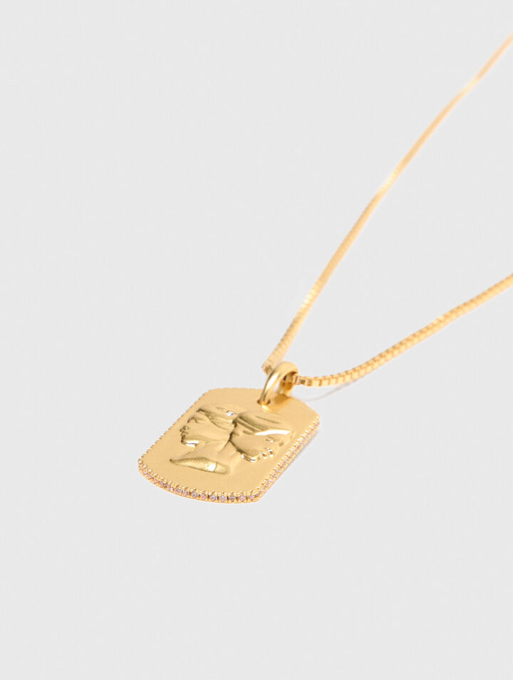 Zodiac sign plaque necklace
