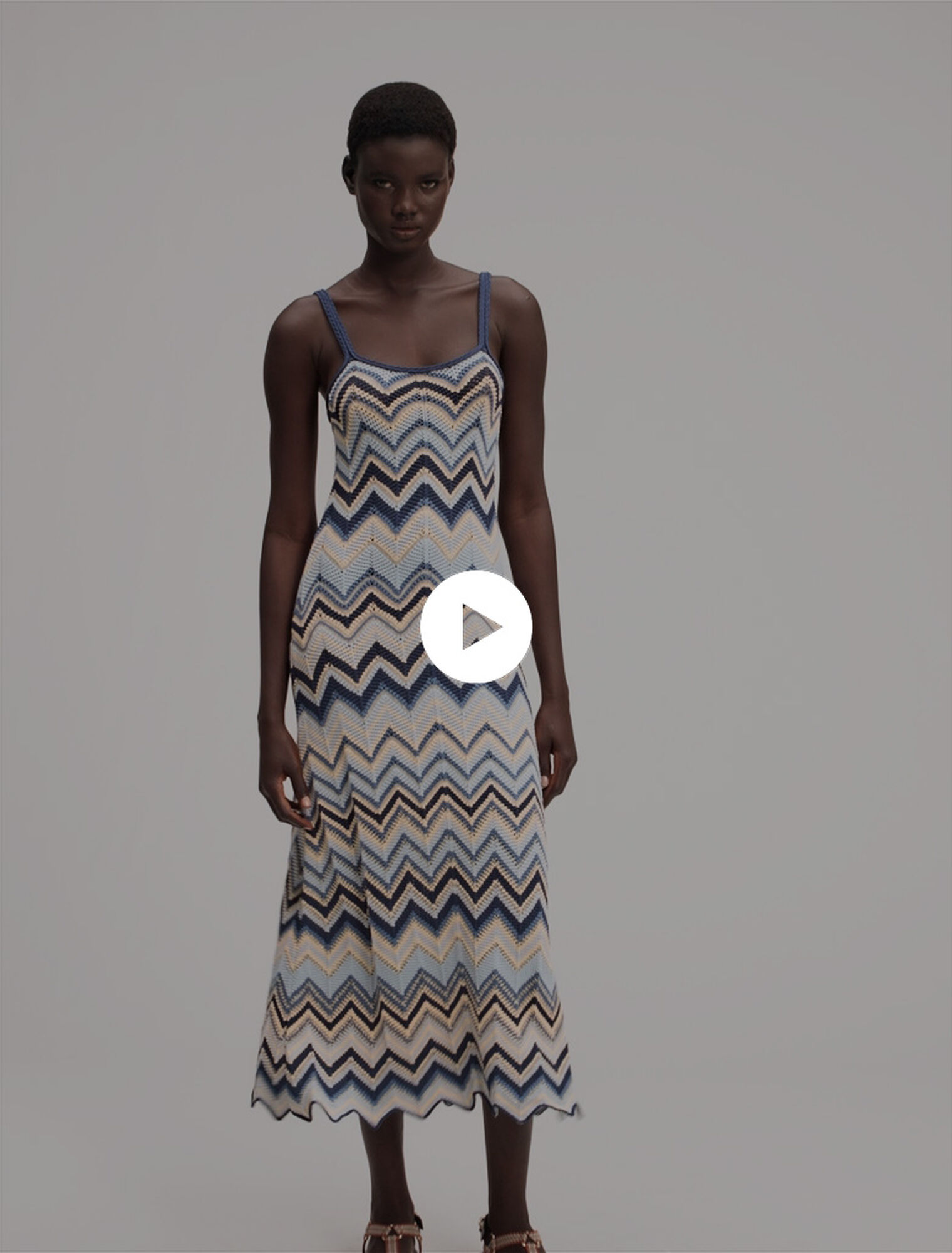 Crochet-knit maxi dress