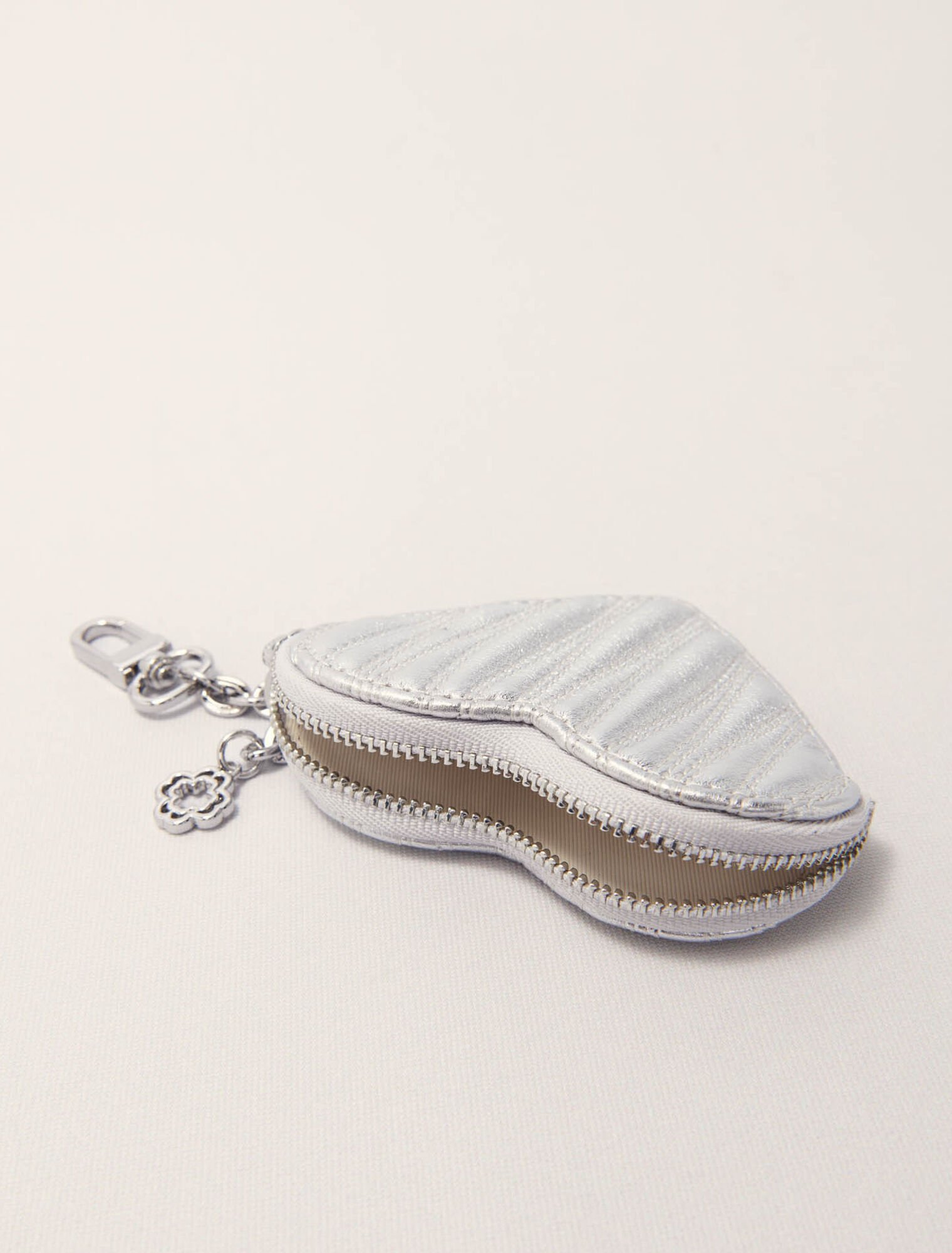 Quilted metallic heart purse