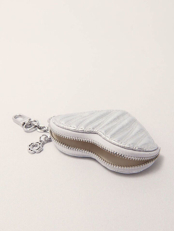 Quilted metallic heart purse