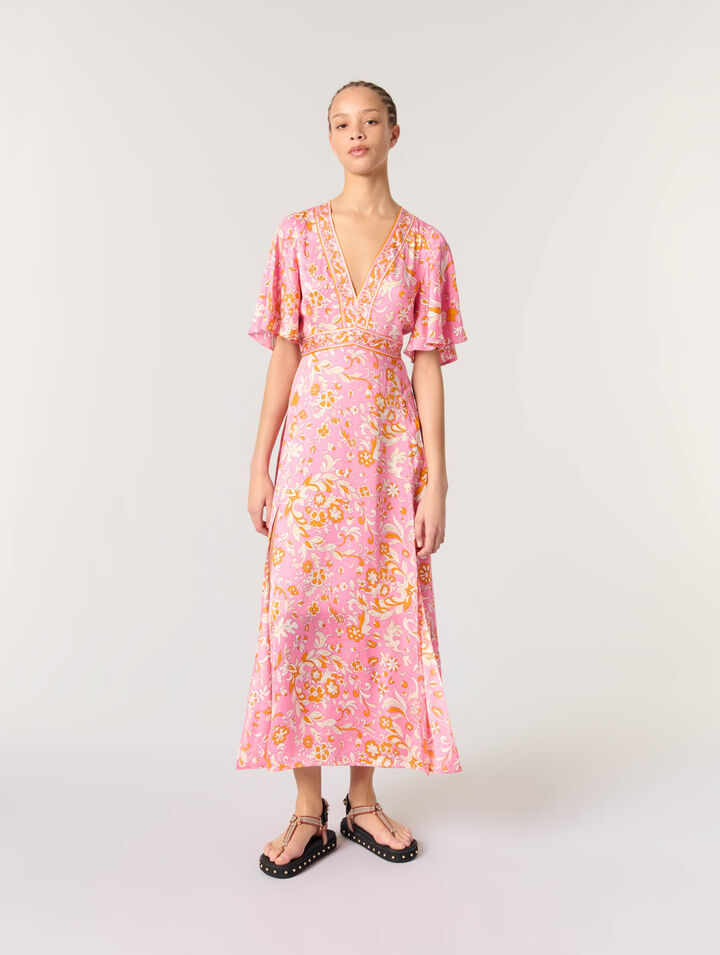 Patterned flowing maxi dress