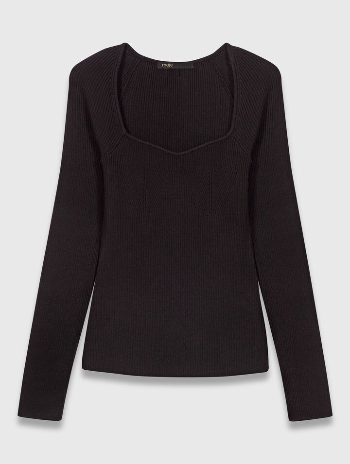 Rib knit jumper