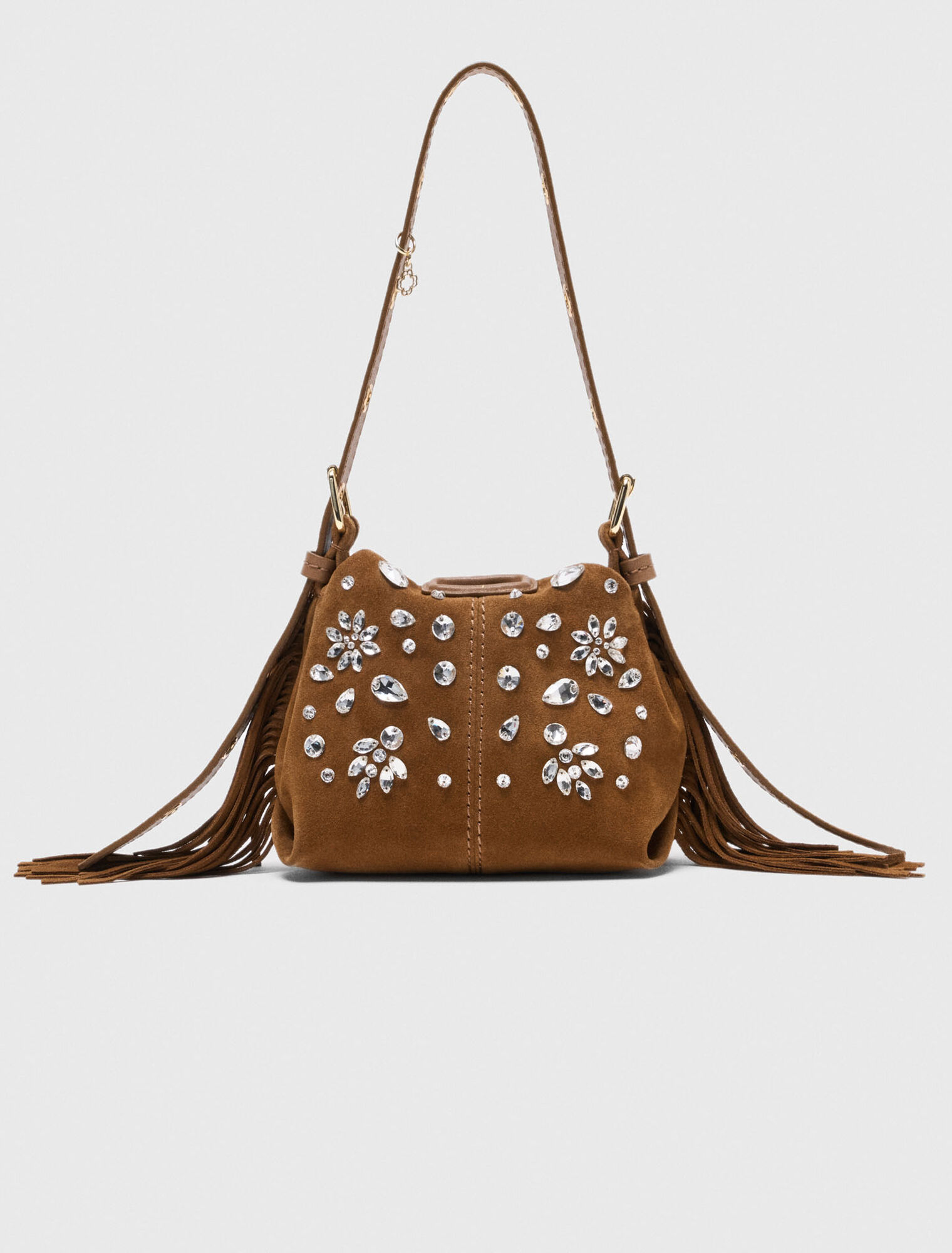Miss M micro suede bag with rhinestones