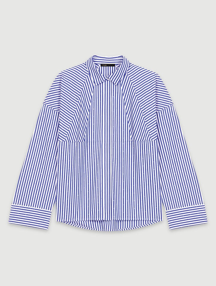 Rhinestone striped shirt