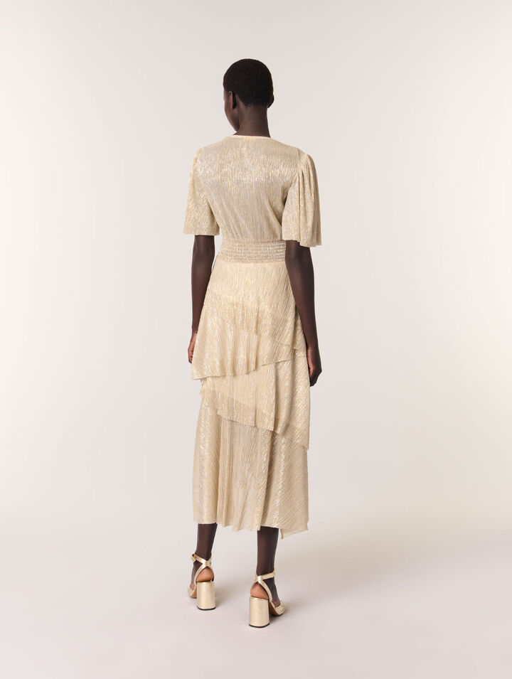 Metallic ruffled dress