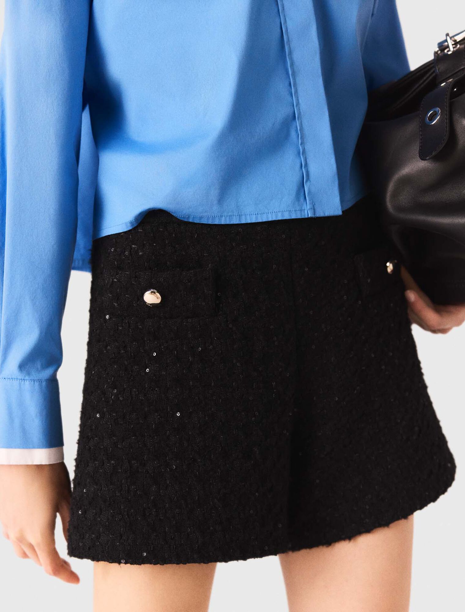 Rhinestone tweed shorts