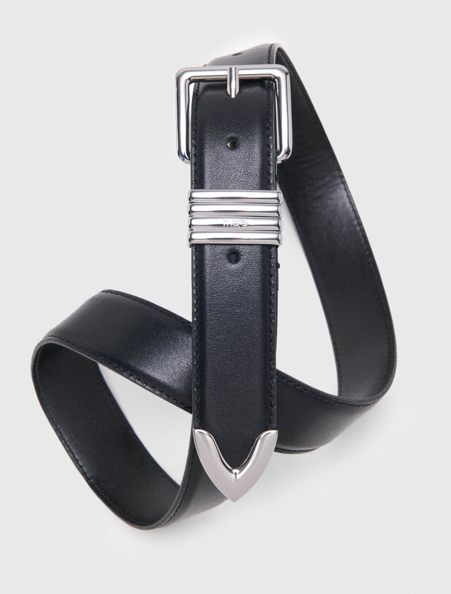 Smooth leather belt