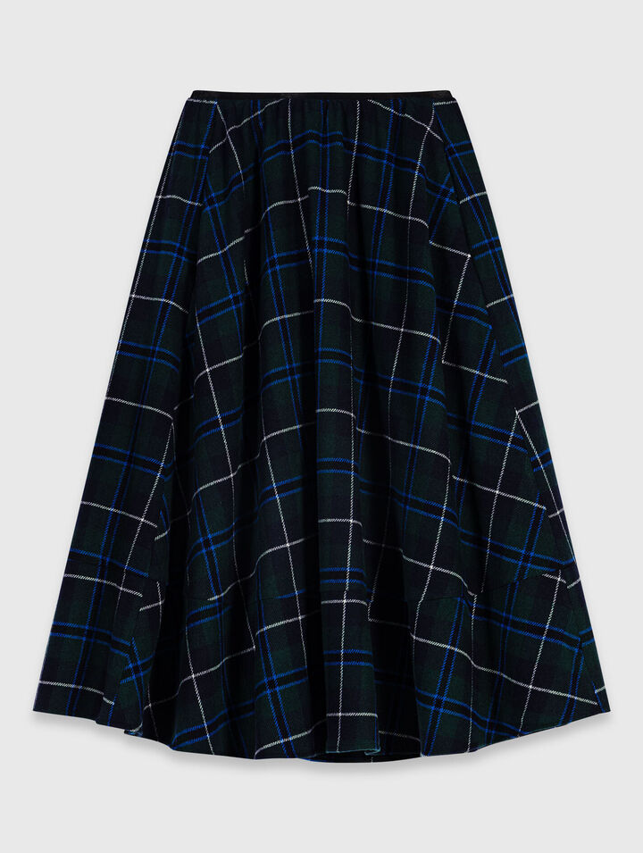 Long checked skirt
