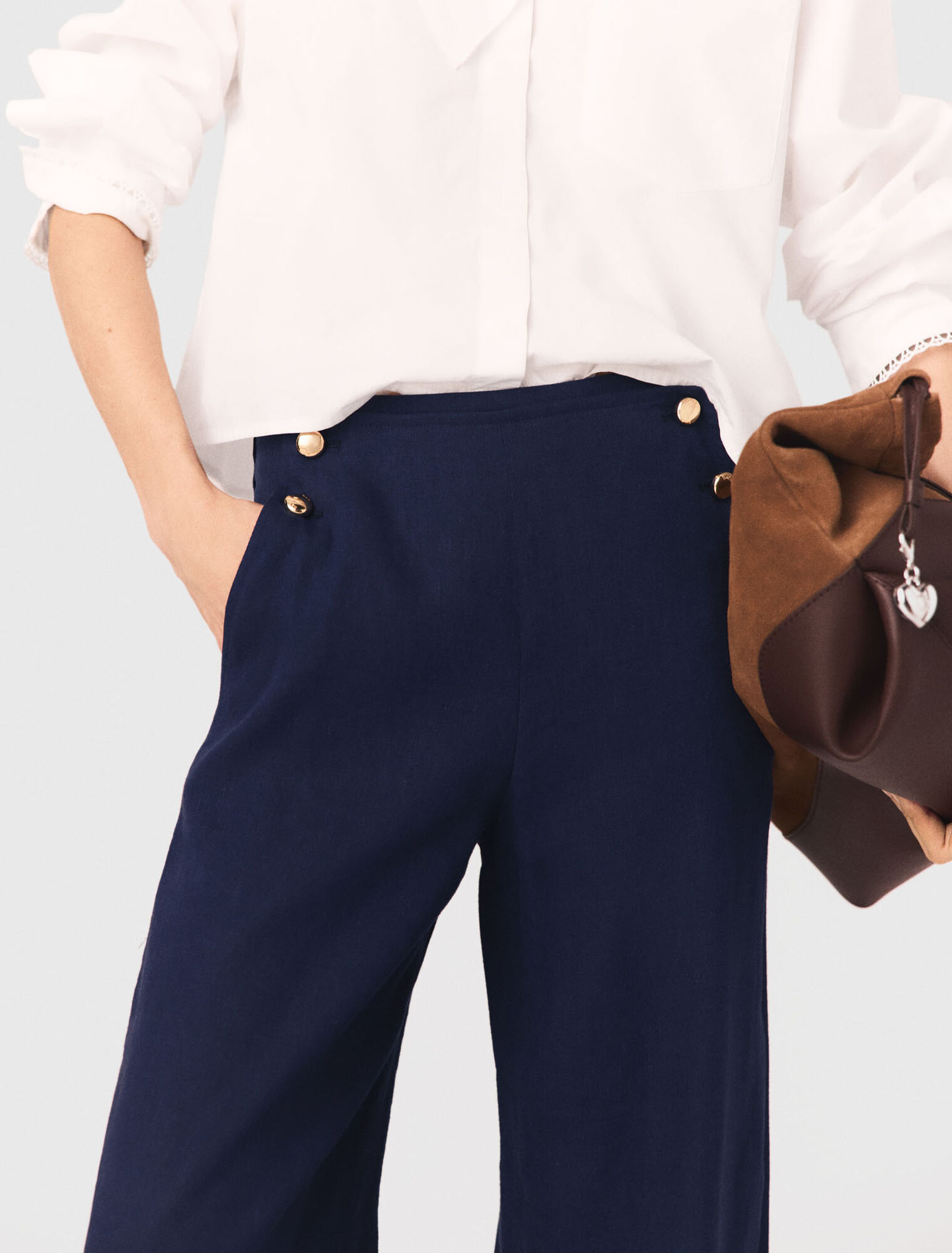 Linen-blend sailor trousers