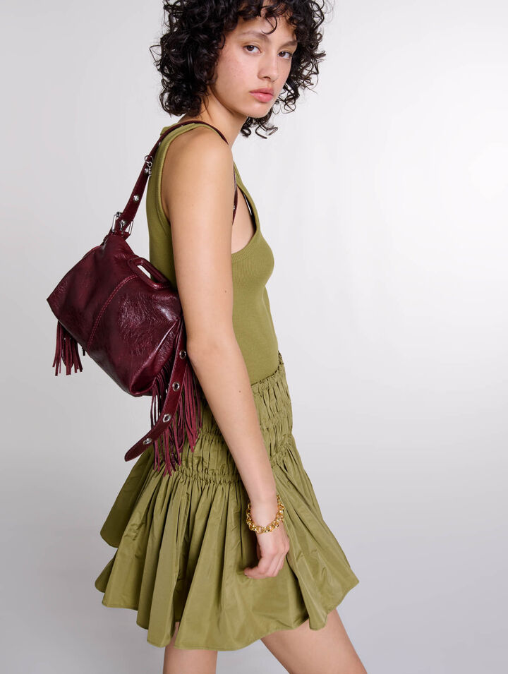 Short taffeta mini-skirt