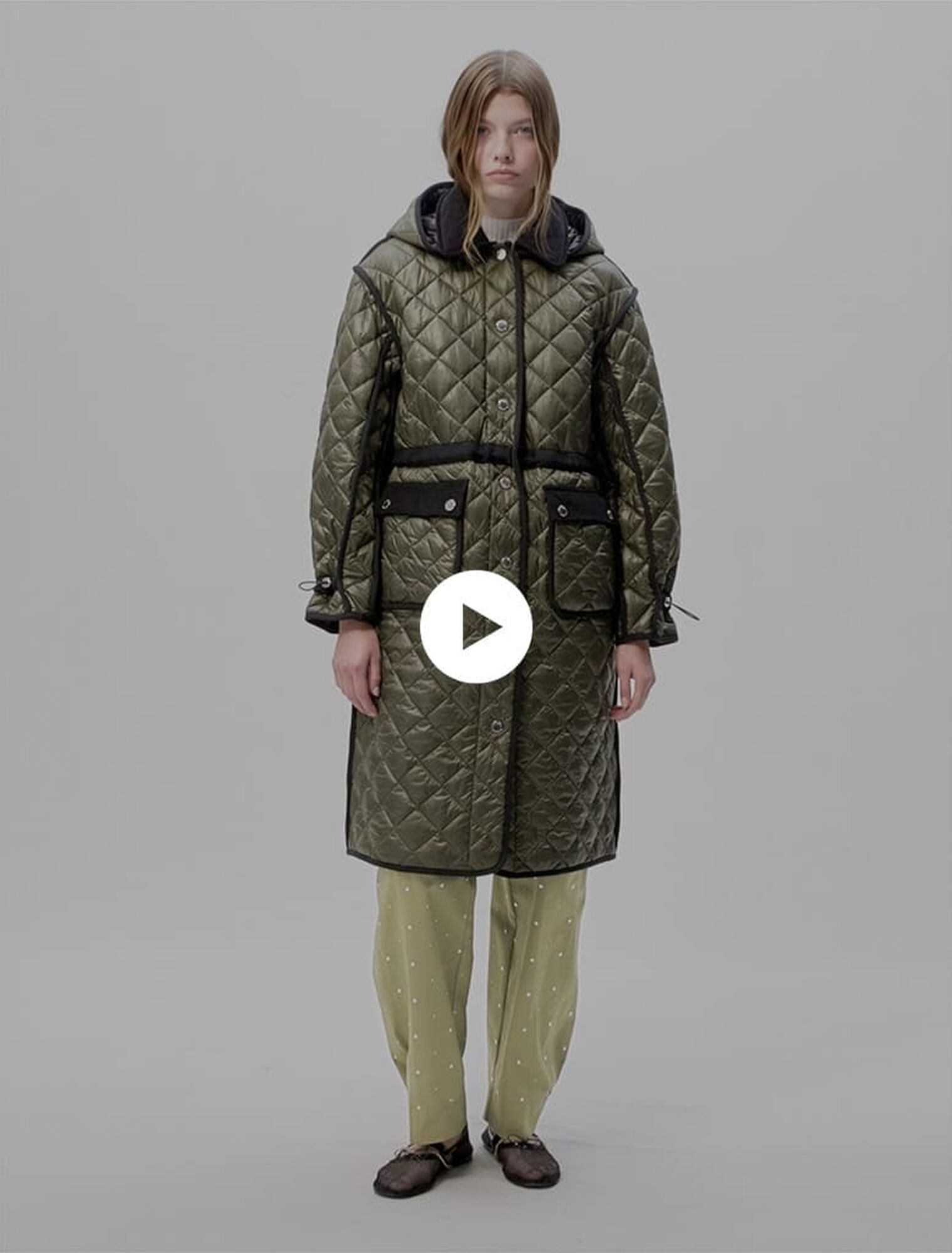 Contrast quilted puffer jacket