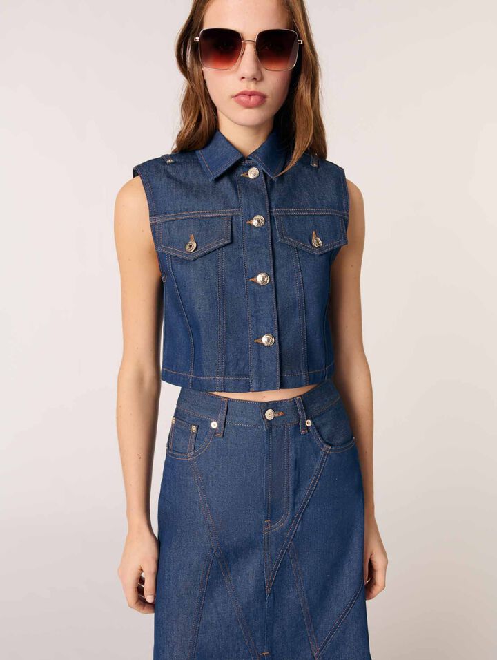 Denim cropped jacket