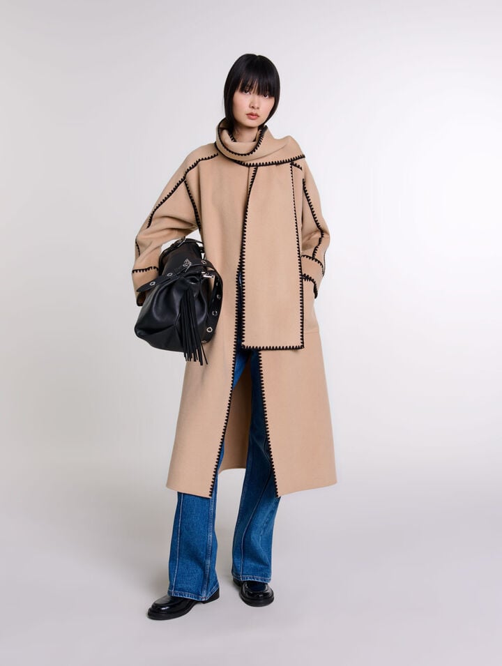 Two-tone double-faced coat