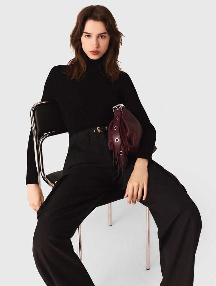 Second-skin roll-neck jumper