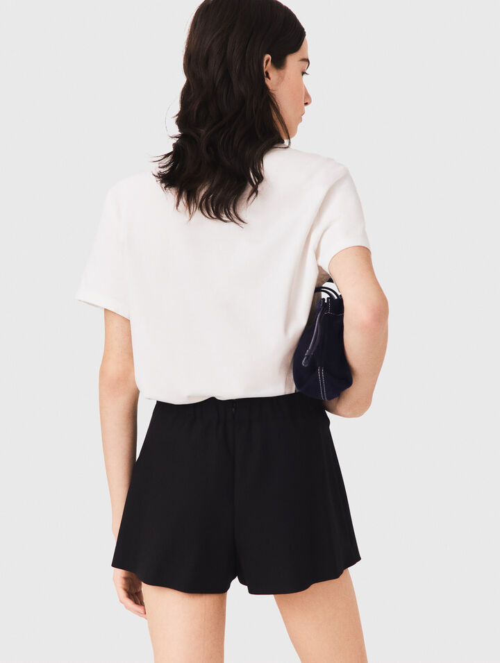 Layered-effect suit shorts