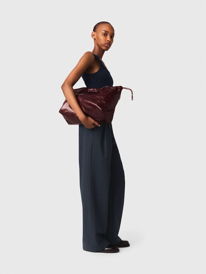 Crackled leather M Tote bag