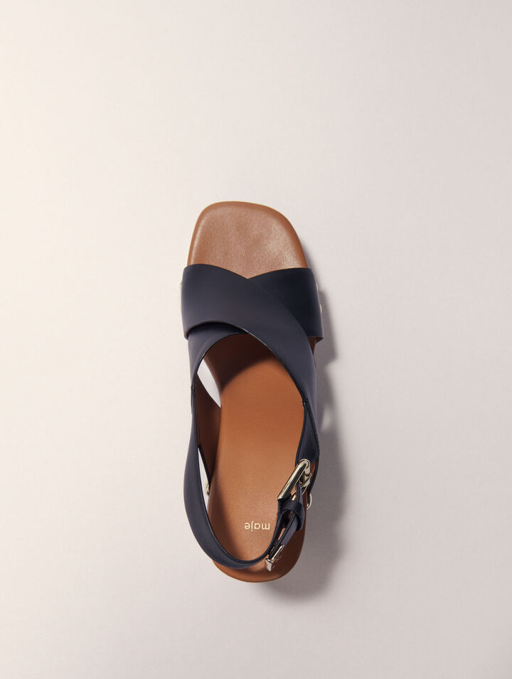 Leather platform sandals