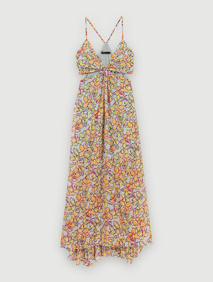 Floral cut-out maxi dress