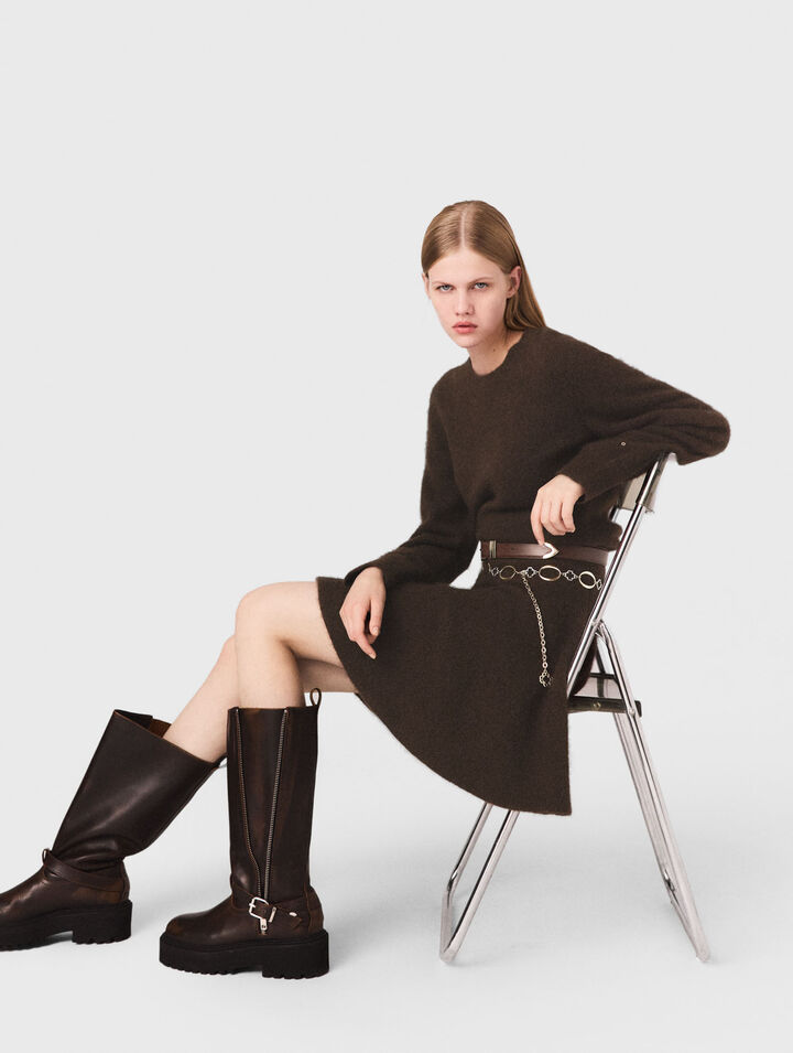 Short yak blend dress