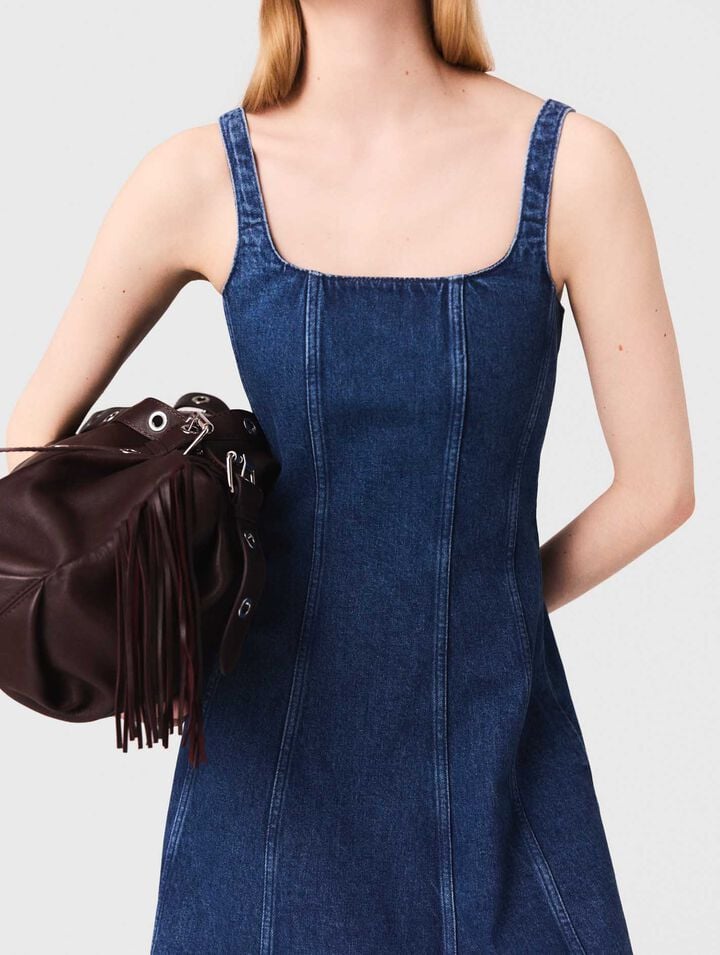 Long denim babydoll dress