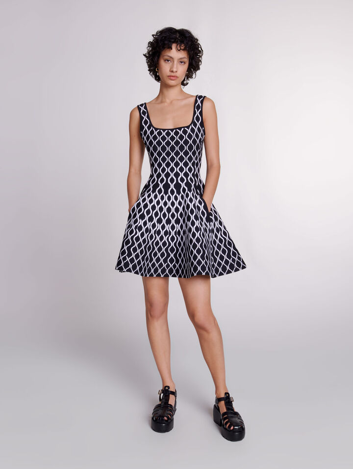 Short patterned knit dress