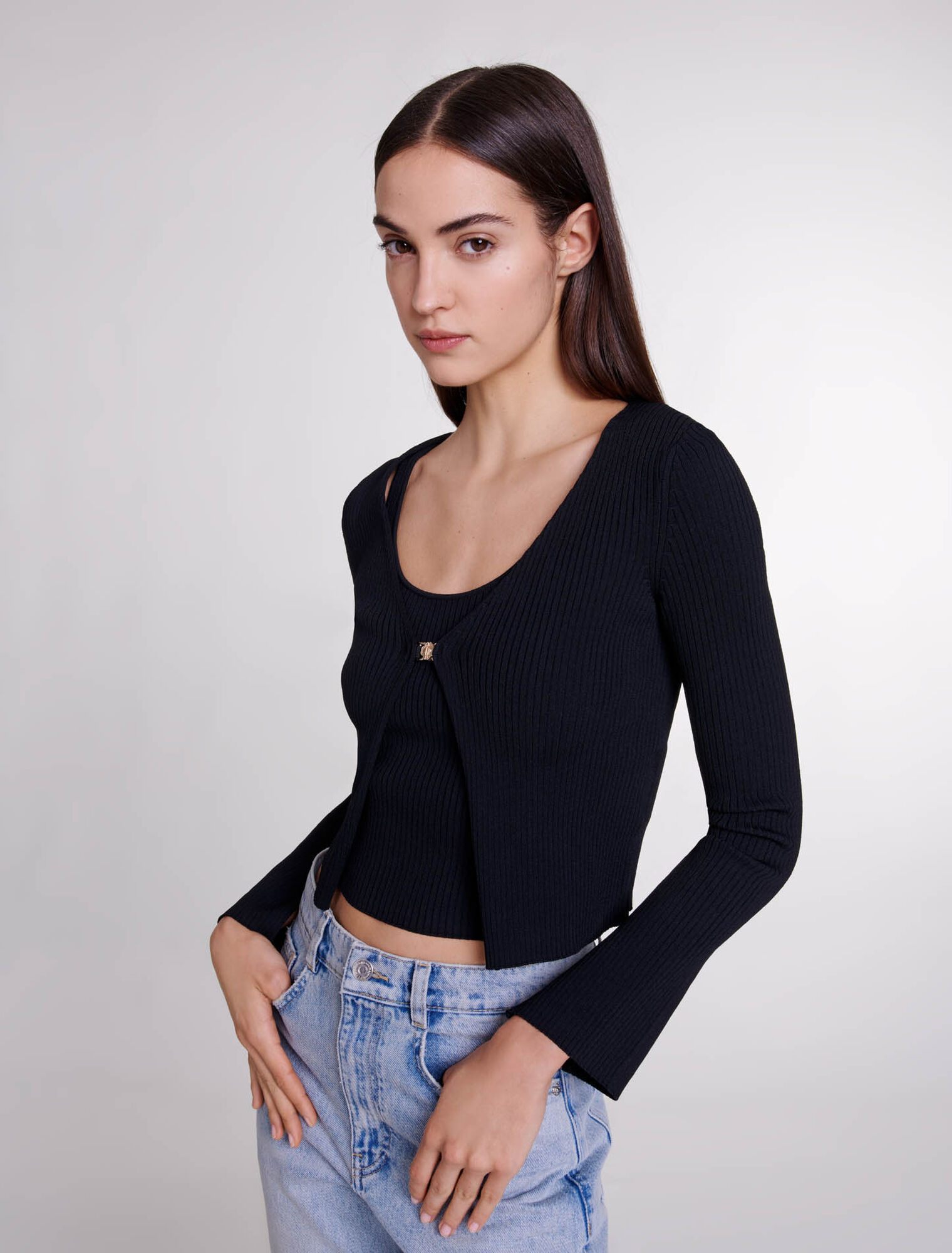 Stretch knit twin set