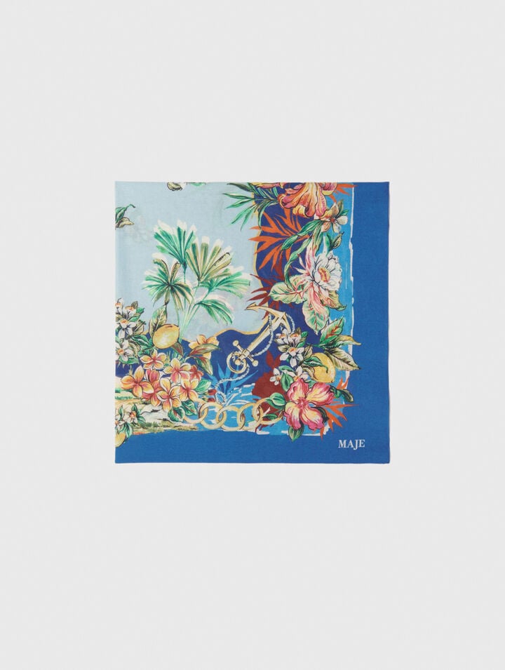 90x90cm square in cotton print
