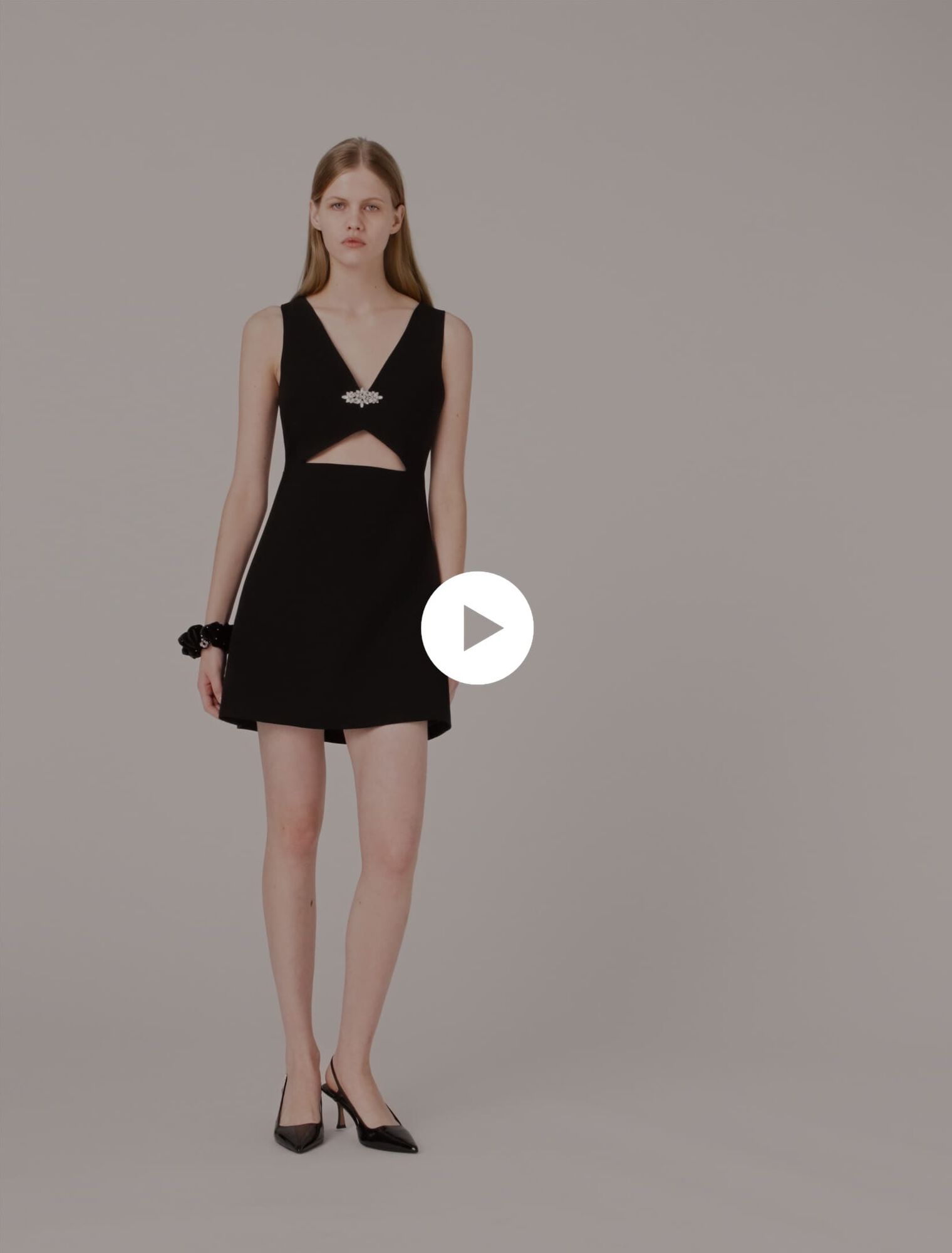 Jewel-embroidered short dress