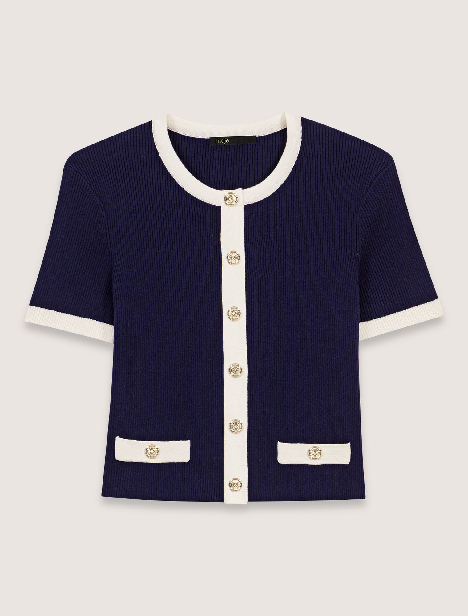 Contrasting cropped cardigan