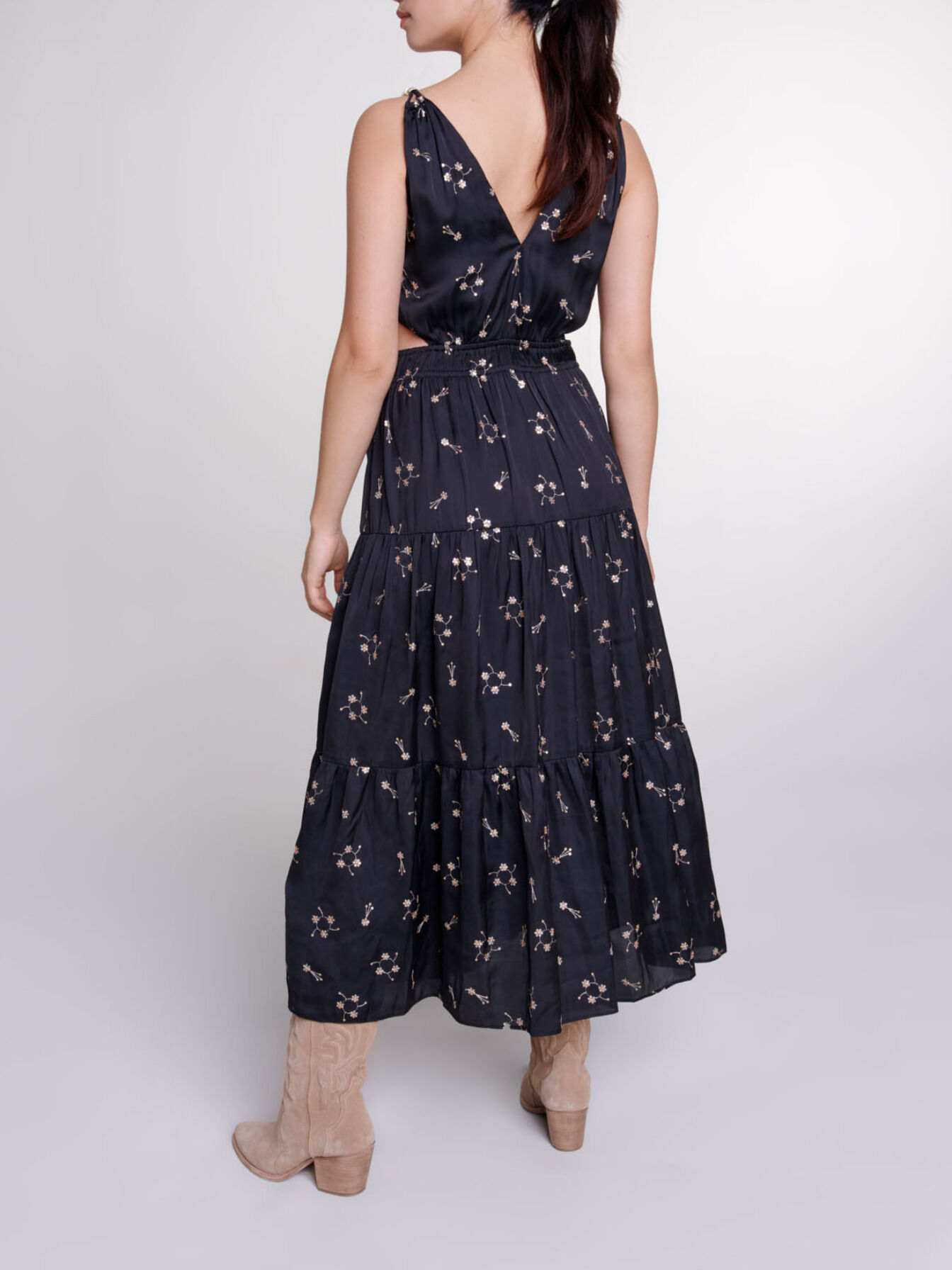 maje midi dress in daisy guipure Maje Embroidered Daisy Dress Discount