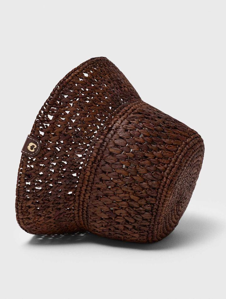 Colourful natural raffia bucket hat