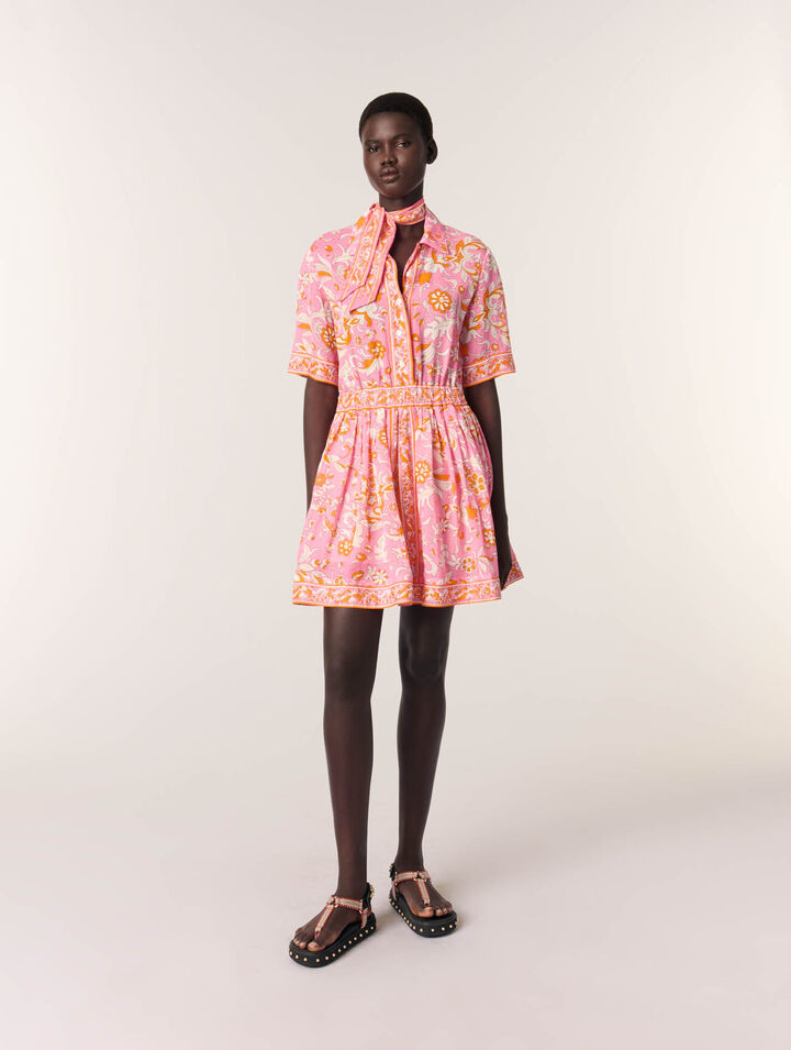 Short flowing patterned dress