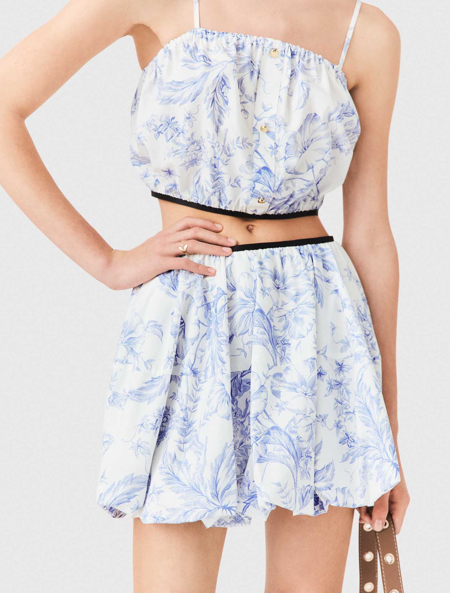 Printed balloon-effect skirt