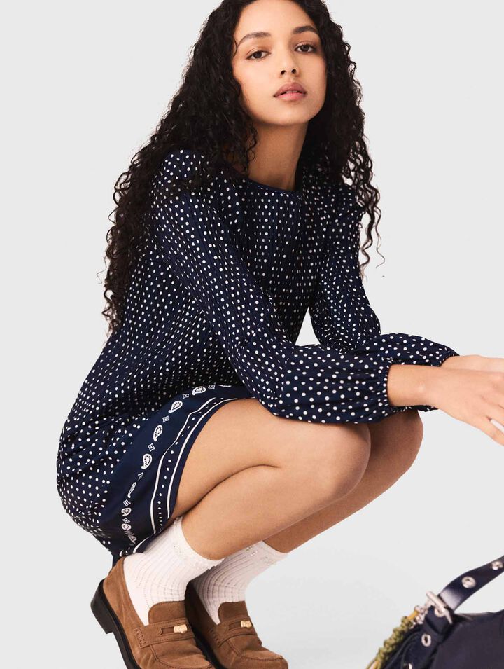 Patterned pleated dress