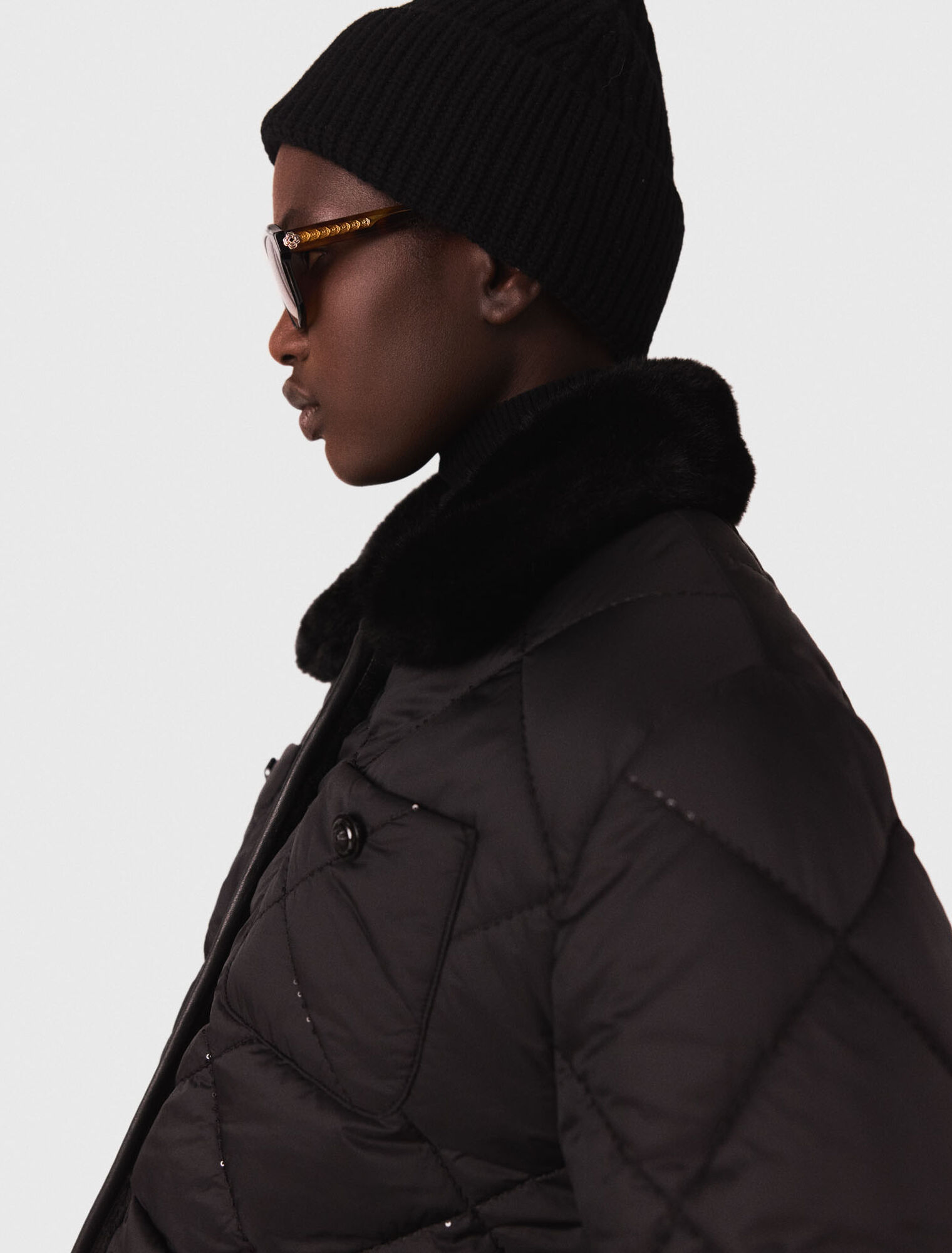 Reversible sequin puffer jacket
