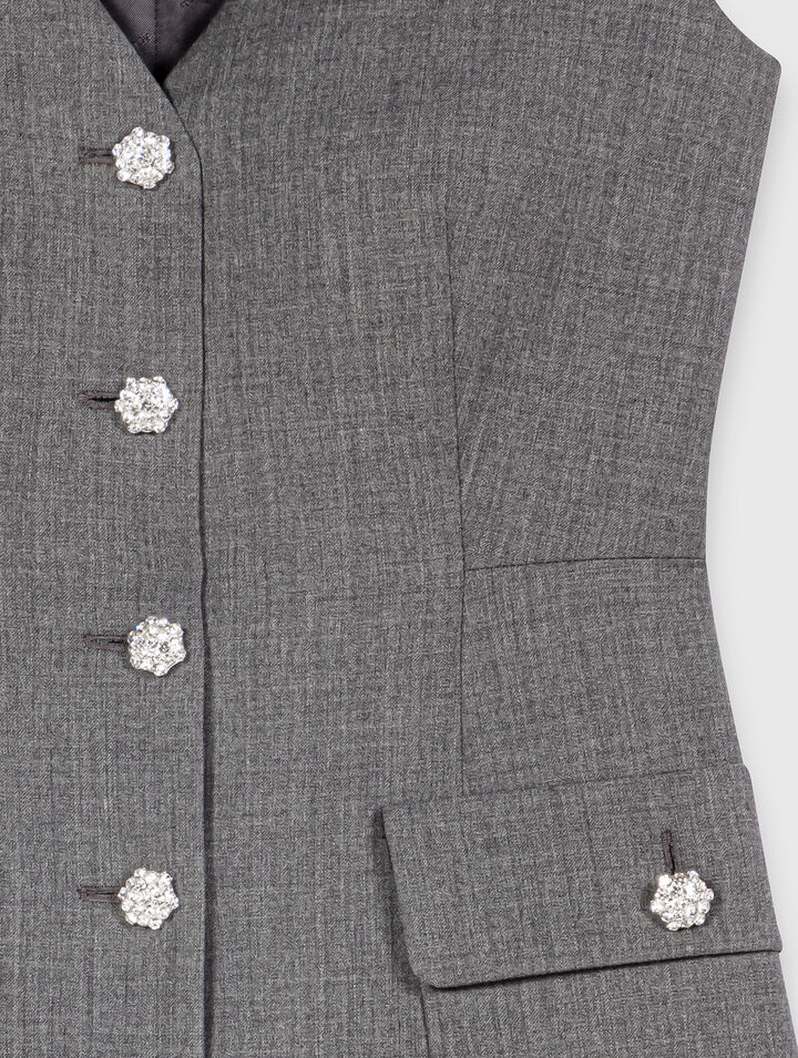 Jewel button tailored jumpsuit