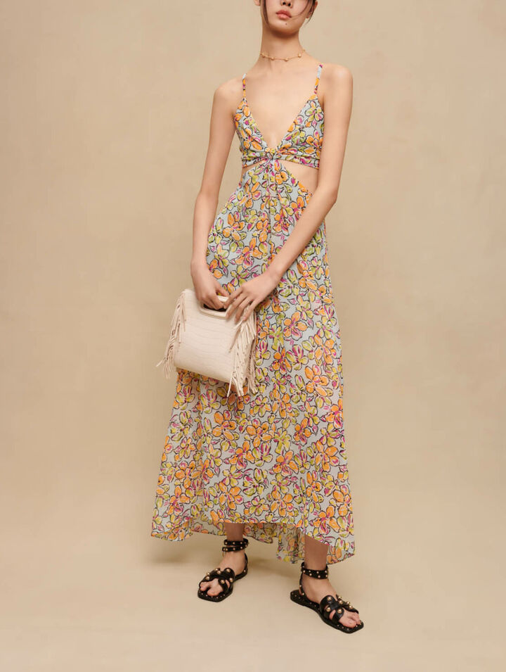 Floral cut-out maxi dress