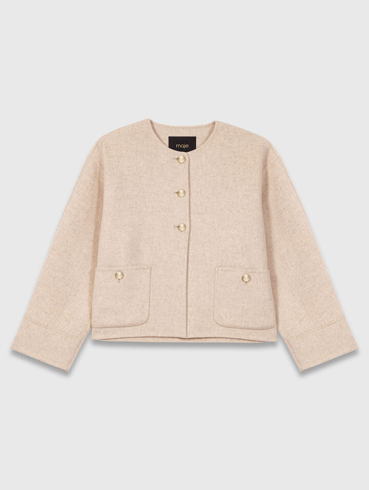 Cropped wool coat