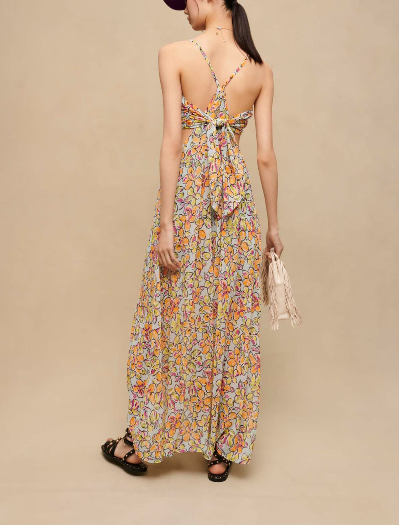 Floral cut-out maxi dress