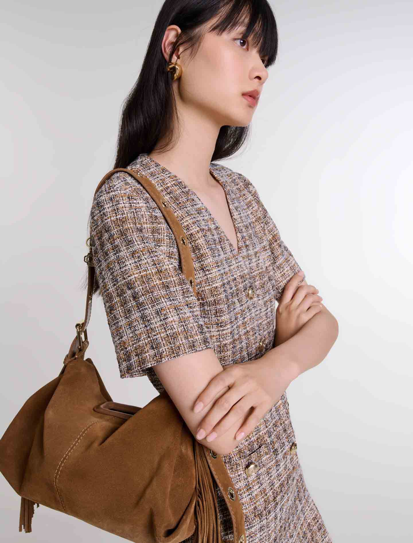 Plain leather Miss M XL bag Red for Women | Maje