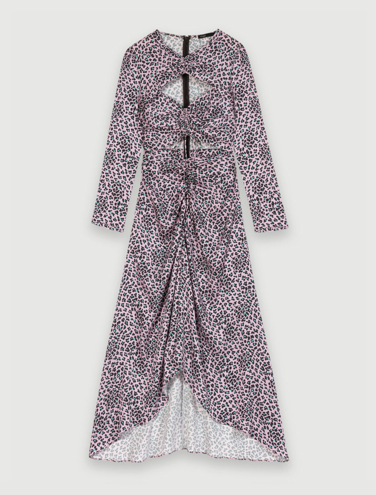 Openwork satin maxi dress