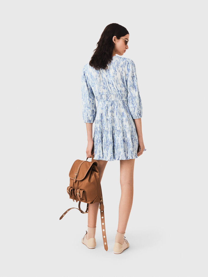 Patterned pleated dress